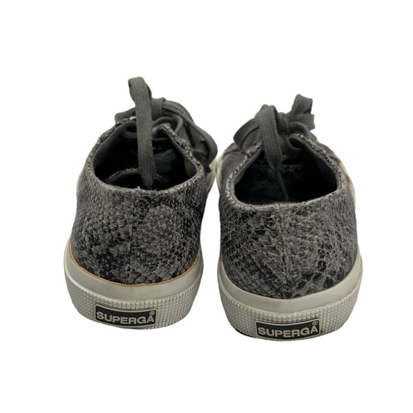 Superga Gray Snake Print Lace Up Sneakers Size 37 Women’s - Picture 7 of 8